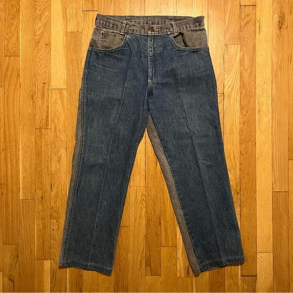 Vintage 80s Cotler Made in USA Mens Two Tone Cowboy Western Blue Jeans 30x26.5 - Picture 3 of 12
